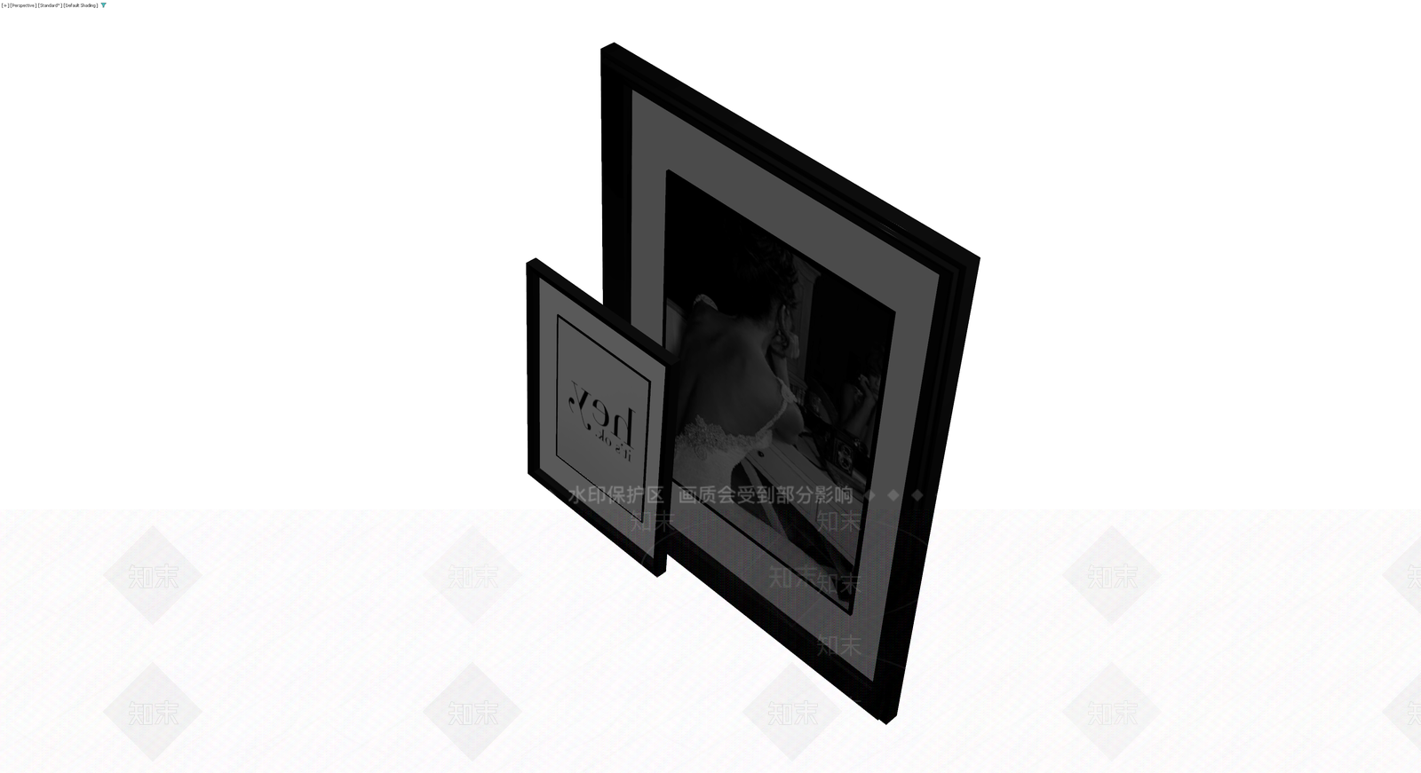 黑白装饰画框组合3D模型下载【ID:1230157031】