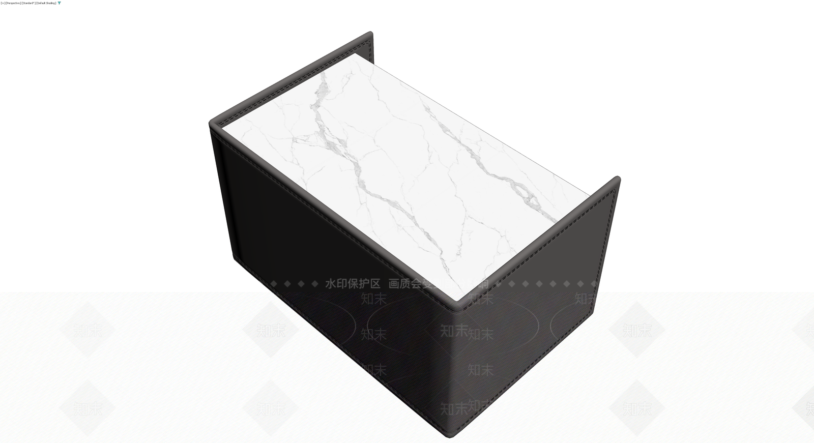 黑色皮质大理石茶几3D模型下载【ID:1229906216】