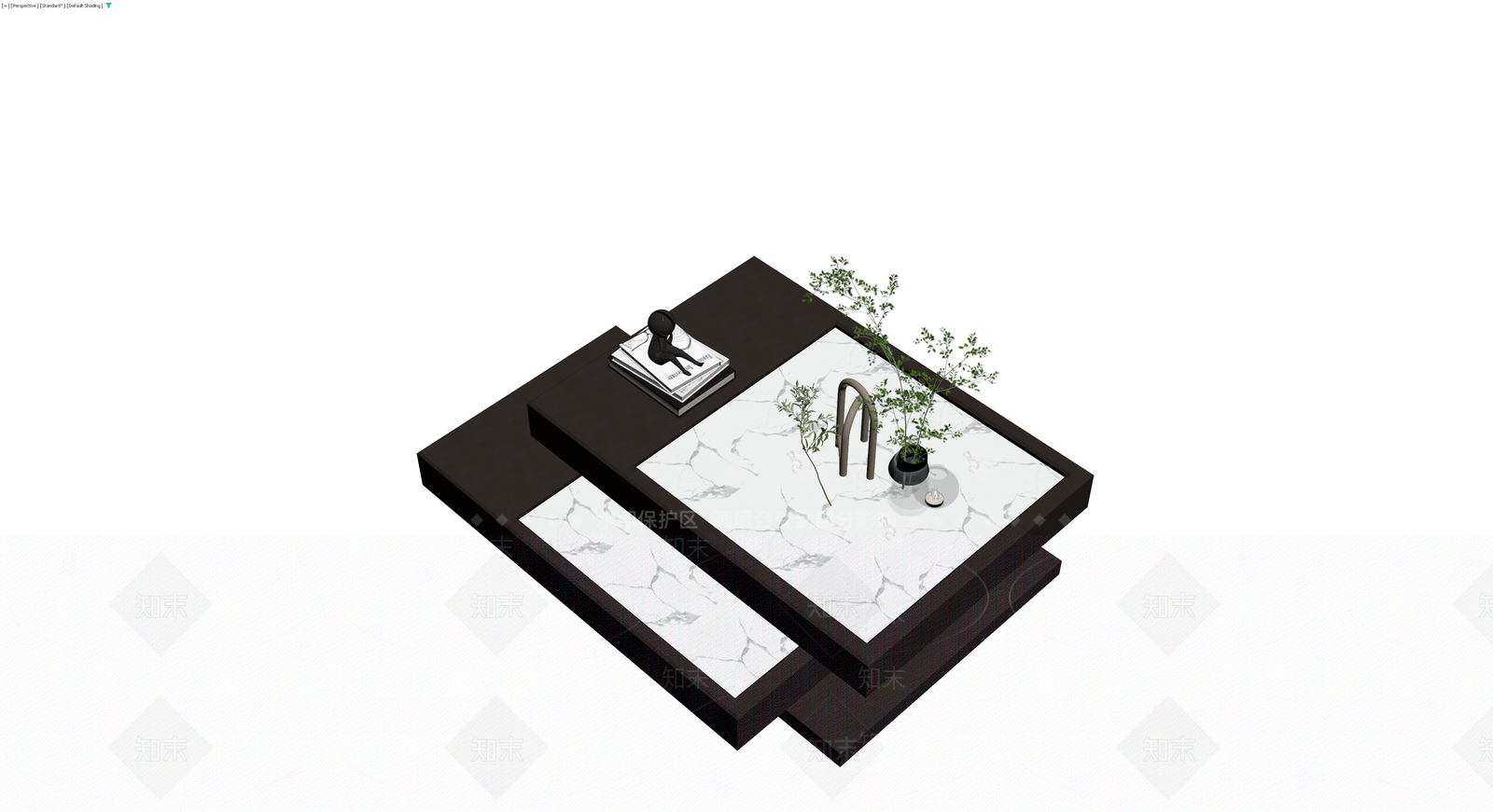 现代大理石茶几组合3D模型下载【ID:1229849037】