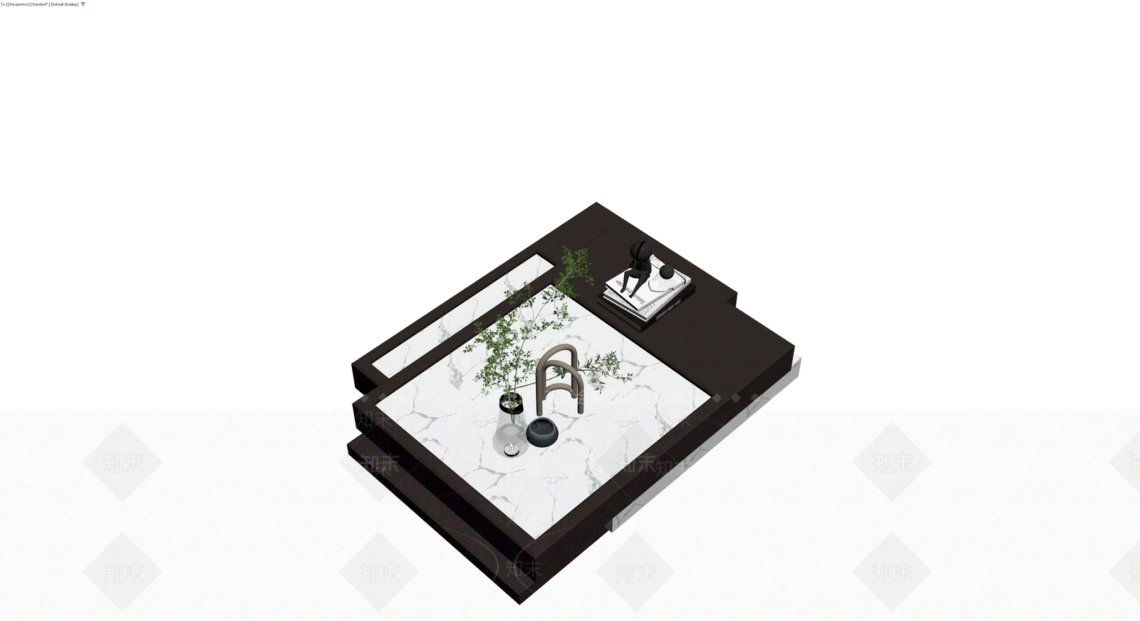 现代大理石茶几组合3D模型下载【ID:1229849037】