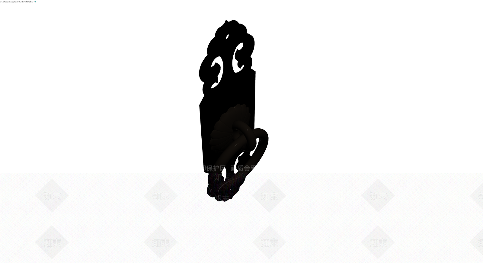 黑色中式门环板3D模型下载【ID:1230671422】