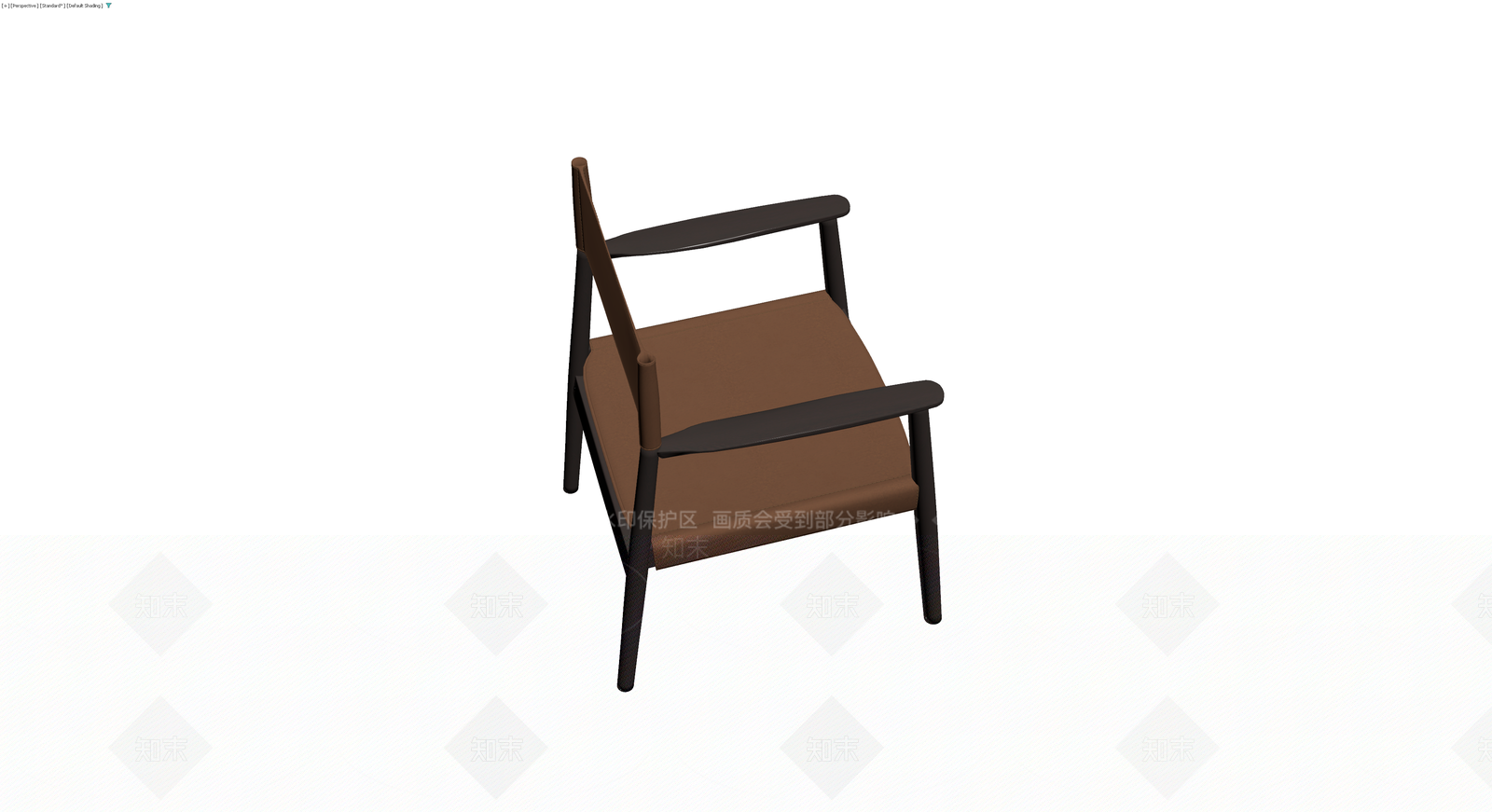 现代简约风格实木扶手椅3D模型下载【ID:1229659740】