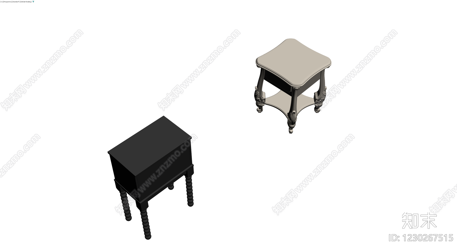 双风格床头柜组合3D模型下载【ID:1230267515】