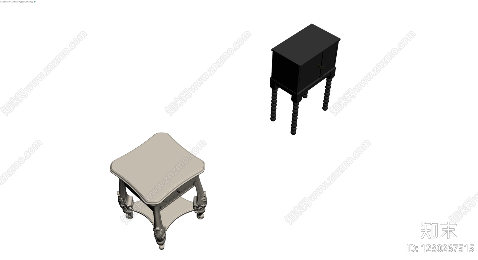 双风格床头柜组合3D模型下载【ID:1230267515】
