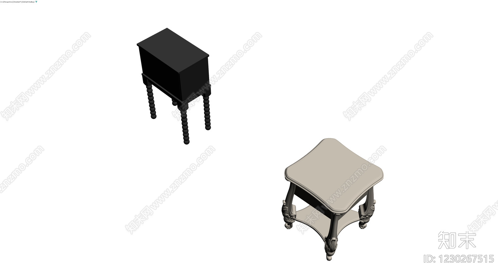 双风格床头柜组合3D模型下载【ID:1230267515】