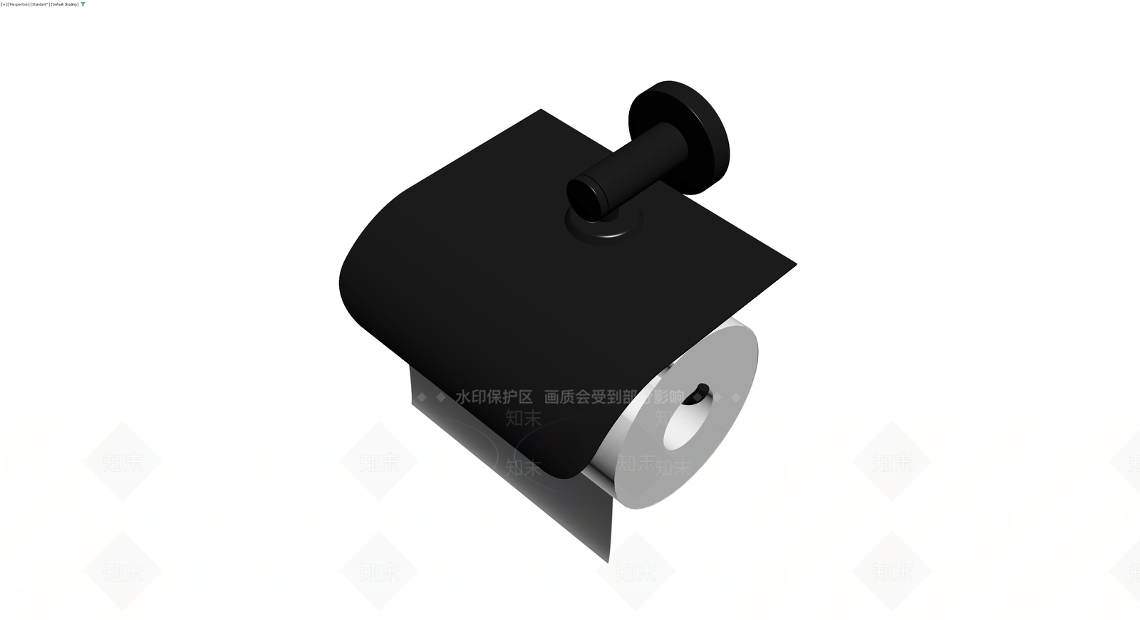黑色现代挂壁式卷纸架3D模型下载【ID:1230134256】