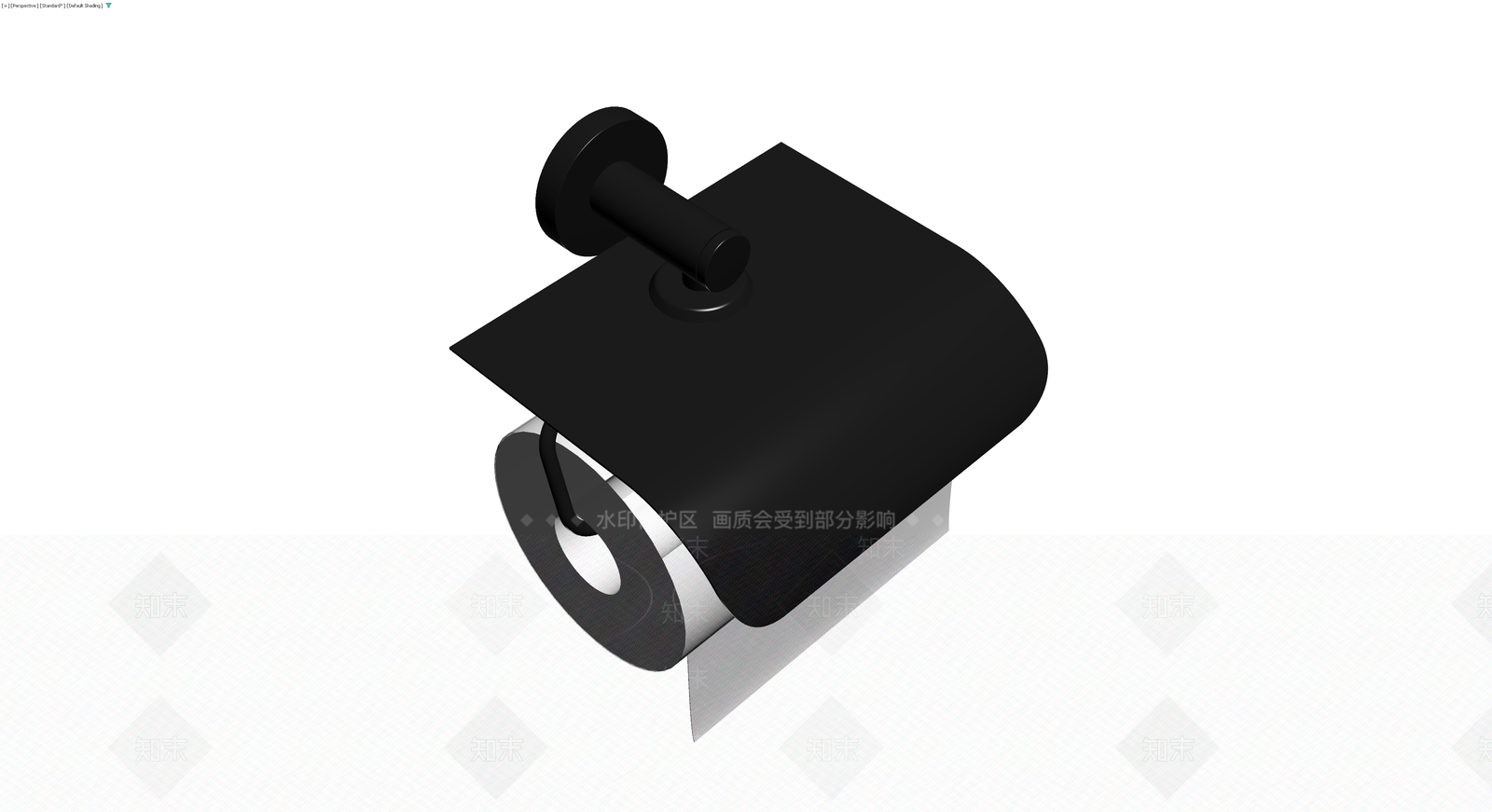 黑色现代挂壁式卷纸架3D模型下载【ID:1230134256】