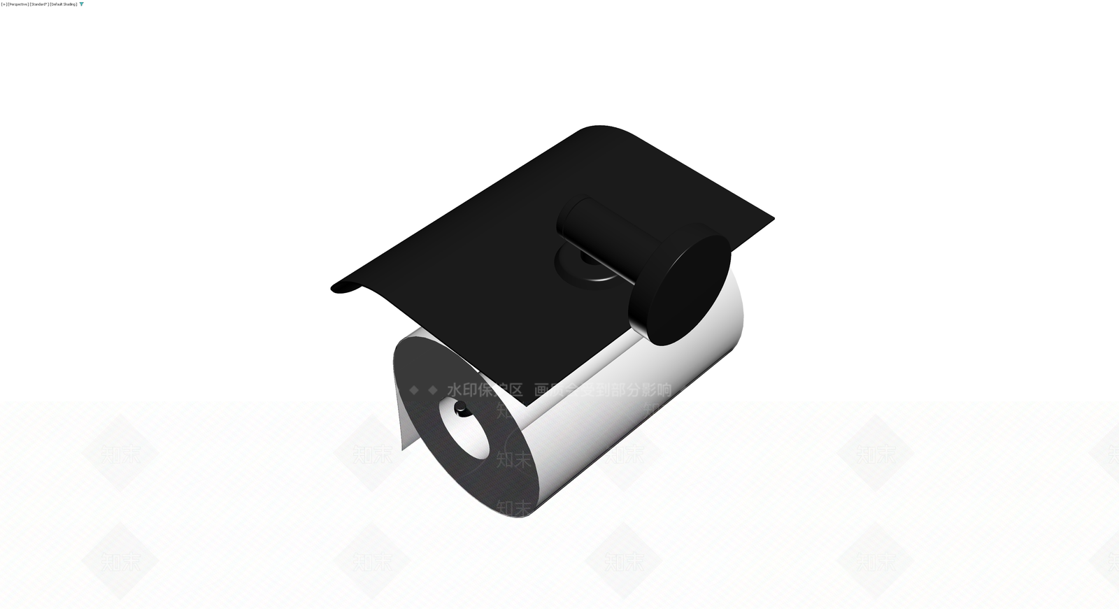 黑色现代挂壁式卷纸架3D模型下载【ID:1230134256】