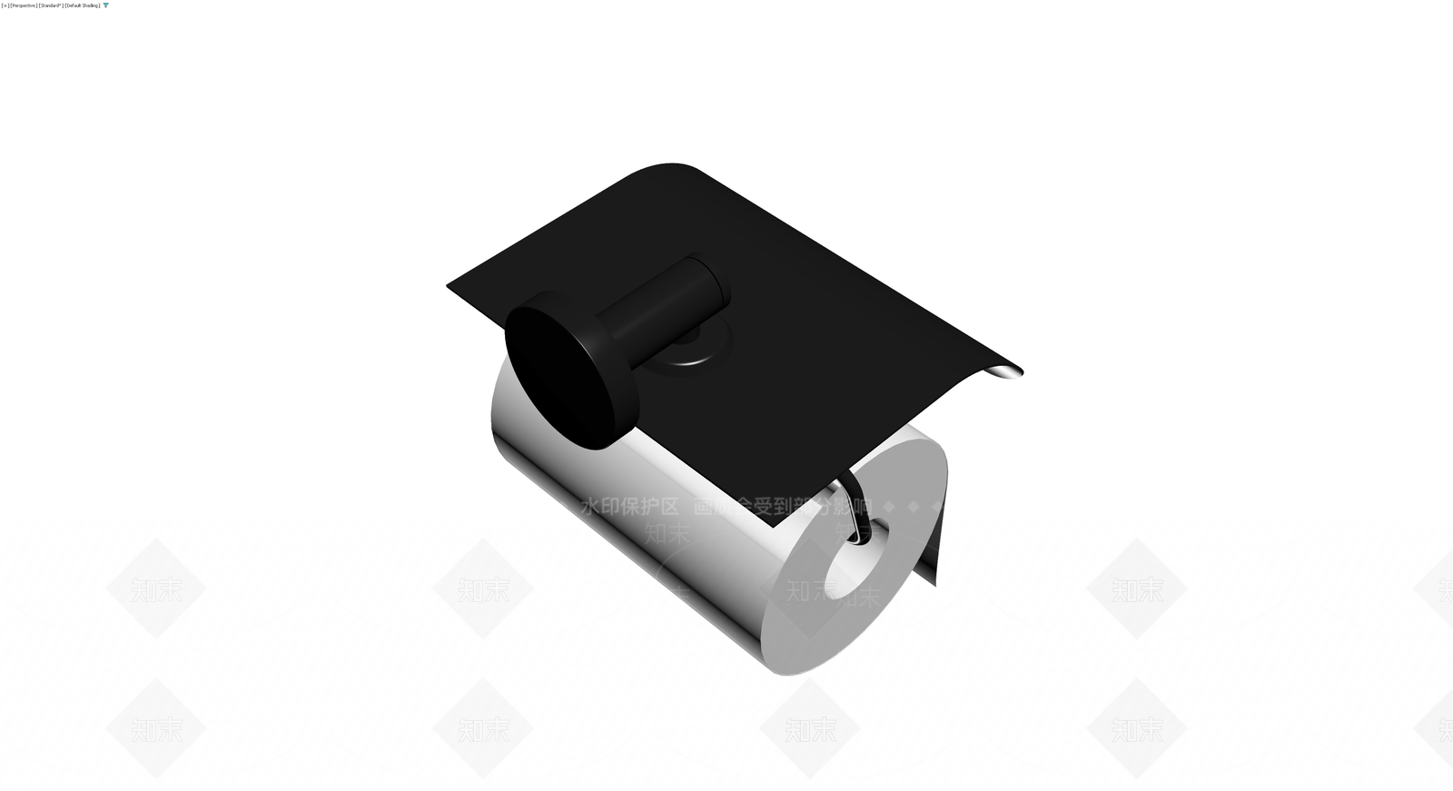 黑色现代挂壁式卷纸架3D模型下载【ID:1230134256】