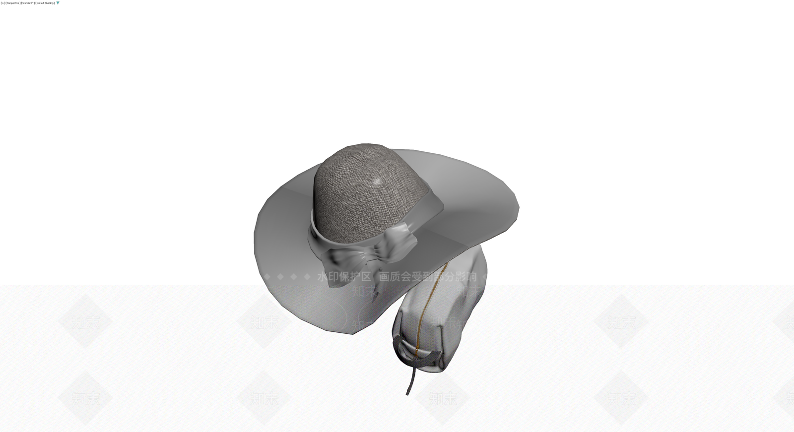 宽檐帽与背包组合3D模型下载【ID:1230624541】