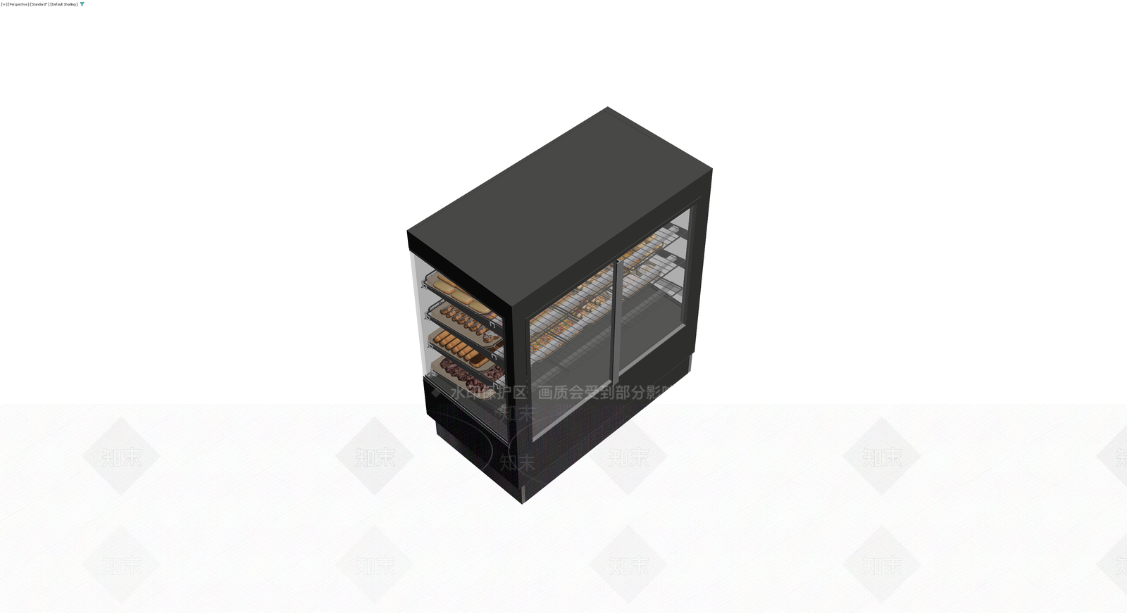 商用展示柜带糕点3D模型下载【ID:1229880574】