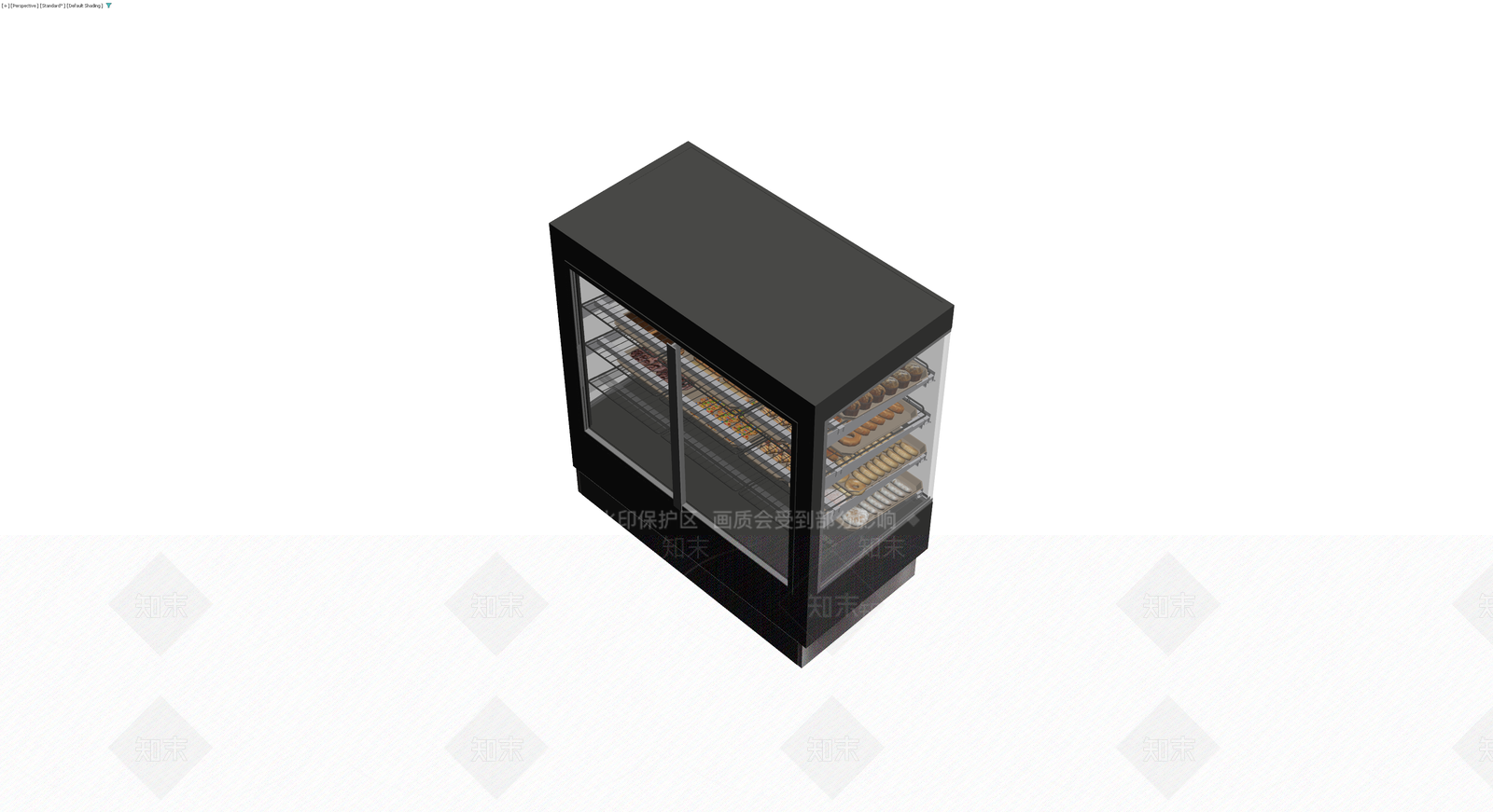 商用展示柜带糕点3D模型下载【ID:1229880574】