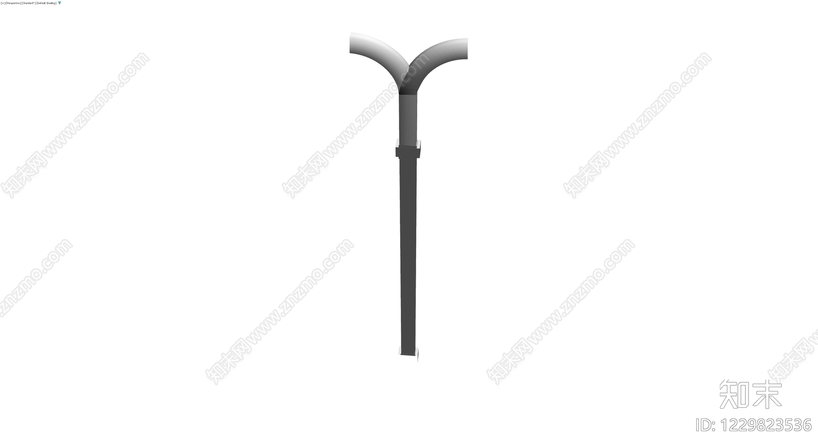 Y型双头景观灯柱3D模型下载【ID:1229823536】