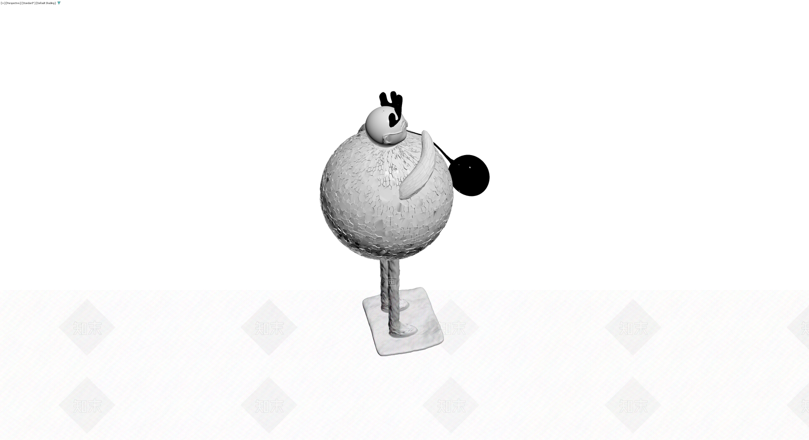 裂纹球体戴冠雕塑3D模型下载【ID:1229899190】