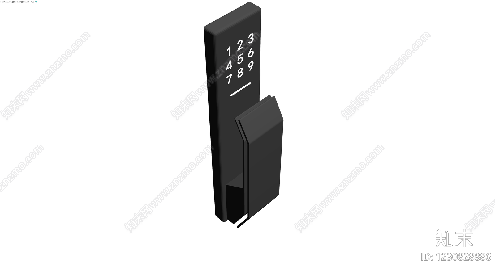 黑色密码锁把手3D模型下载【ID:1230828886】