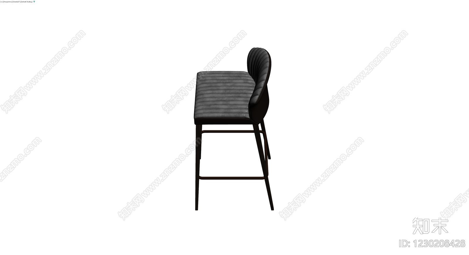 灰色软包高脚吧台椅3D模型下载【ID:1230208428】