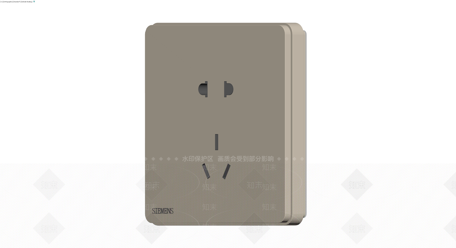 西门子五孔插座面板3D模型下载【ID:1229909622】