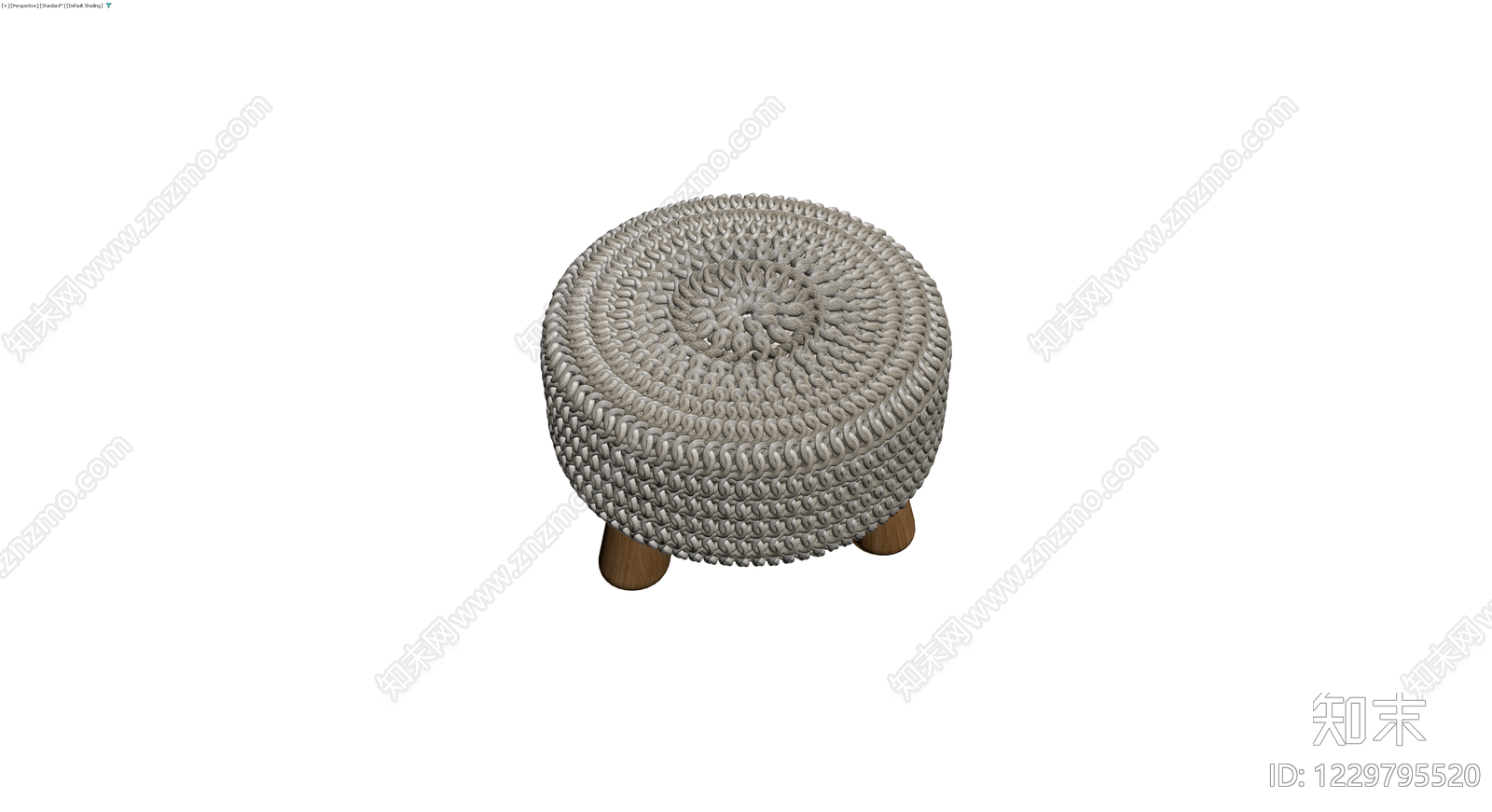 编织软包木腿凳3D模型下载【ID:1229795520】