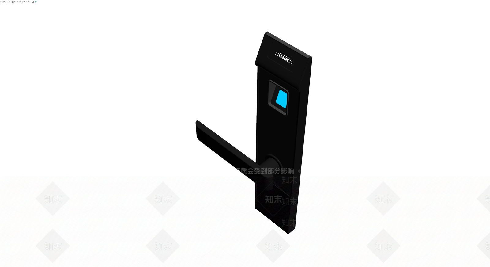 黑色智能指纹门锁3D模型下载【ID:1230453352】