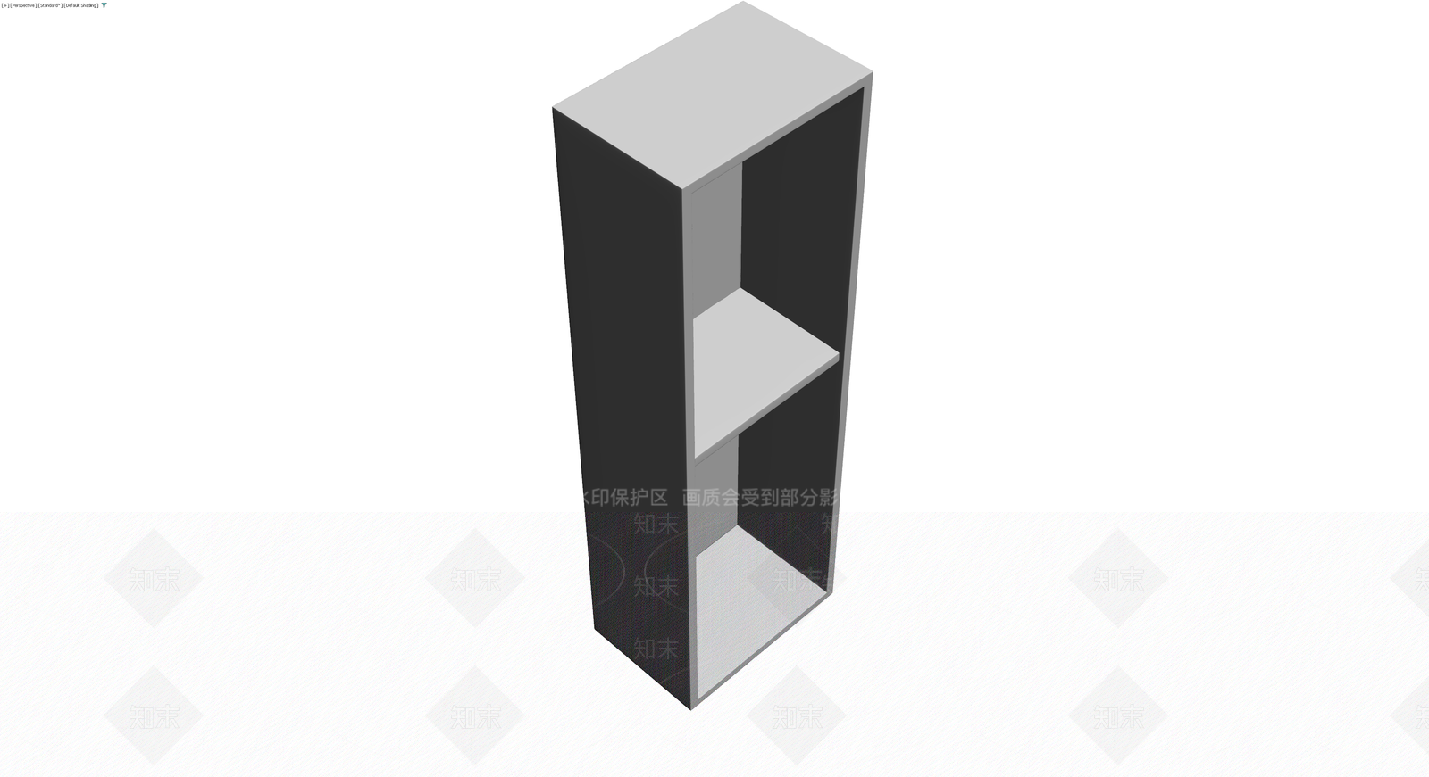 灰模双格置物架3D模型下载【ID:1230636007】