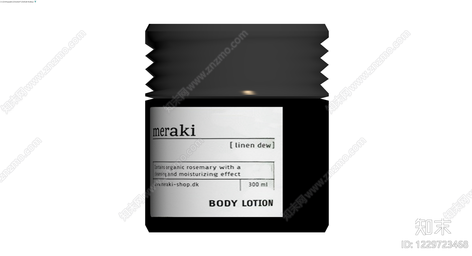 Meraki品牌黑色身体乳瓶3D模型下载【ID:1229723468】