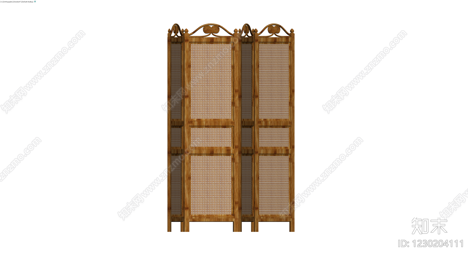 四折竹编屏风3D模型下载【ID:1230204111】