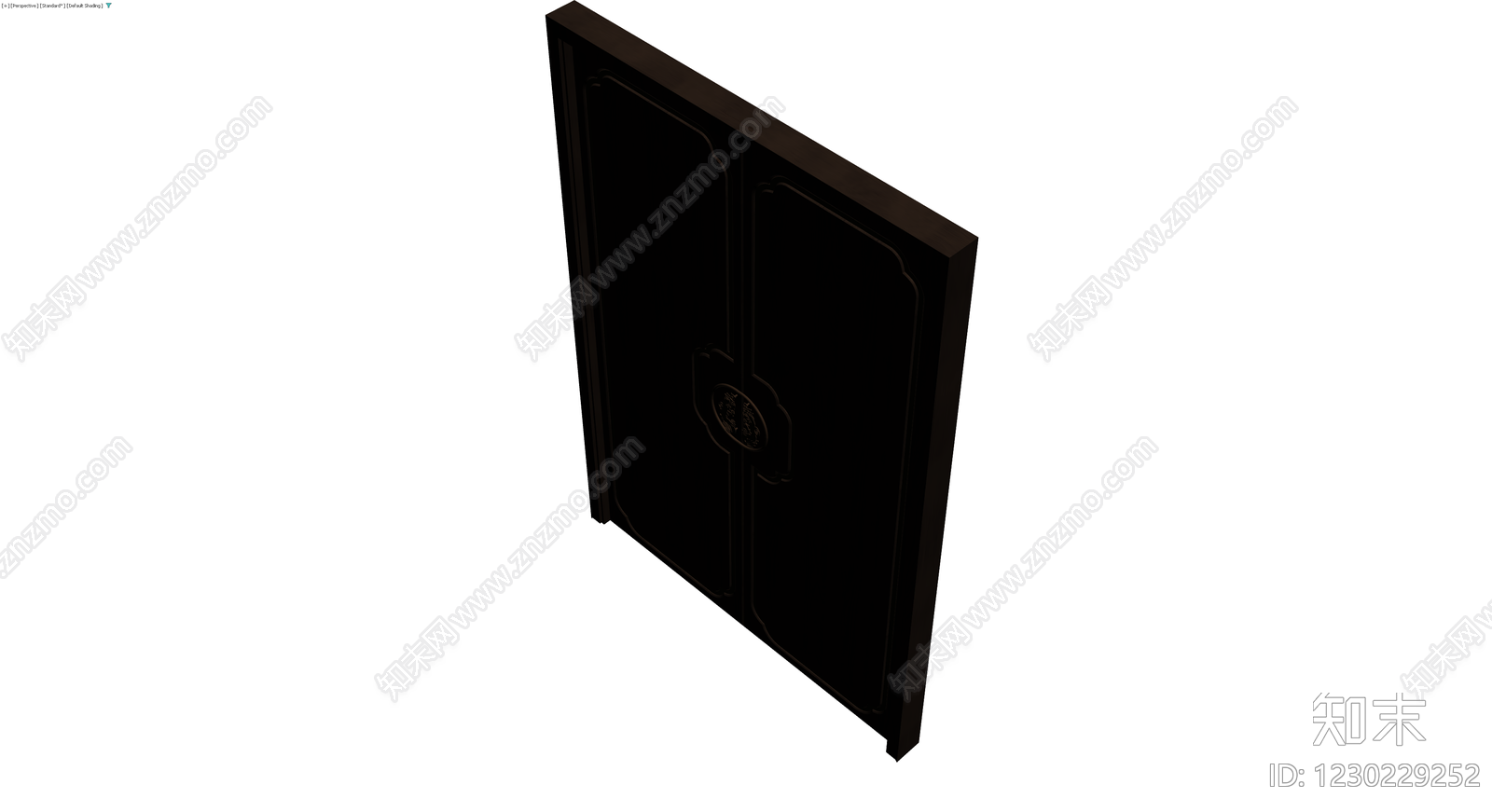 深色中式双开门3D模型下载【ID:1230229252】