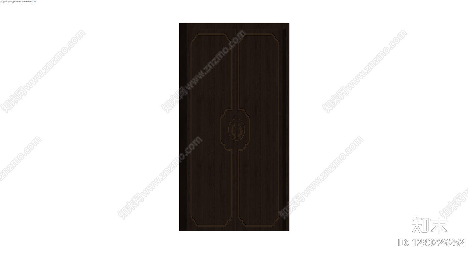 深色中式双开门3D模型下载【ID:1230229252】