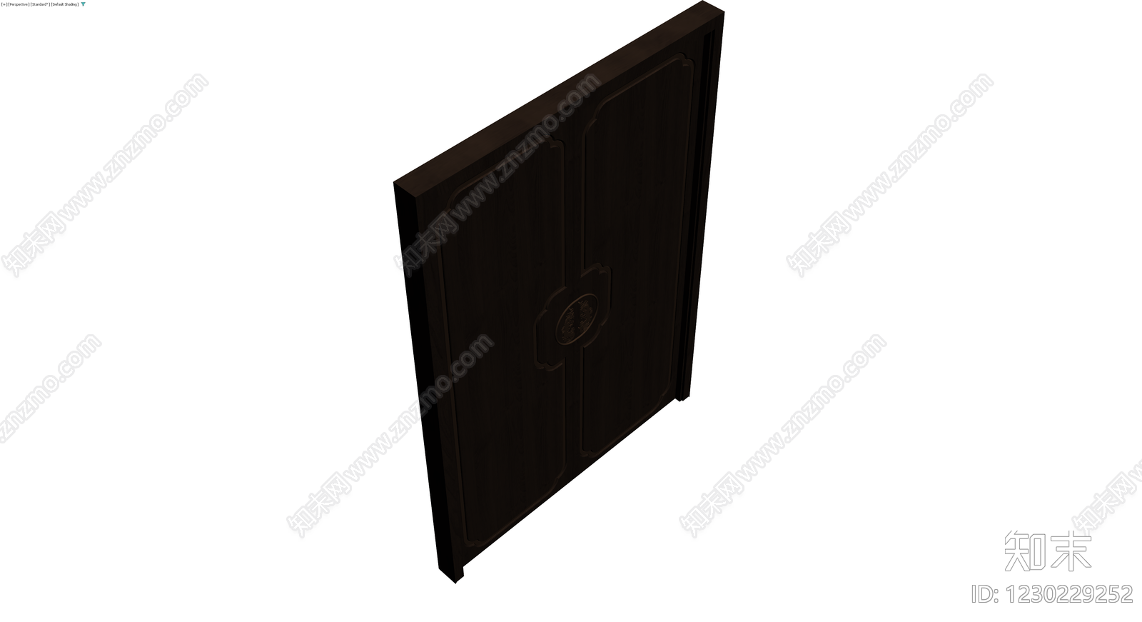深色中式双开门3D模型下载【ID:1230229252】