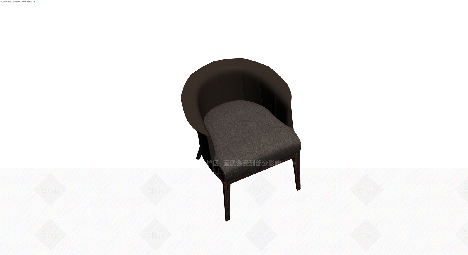 深色软包实木扶手椅3D模型下载【ID:1229914589】