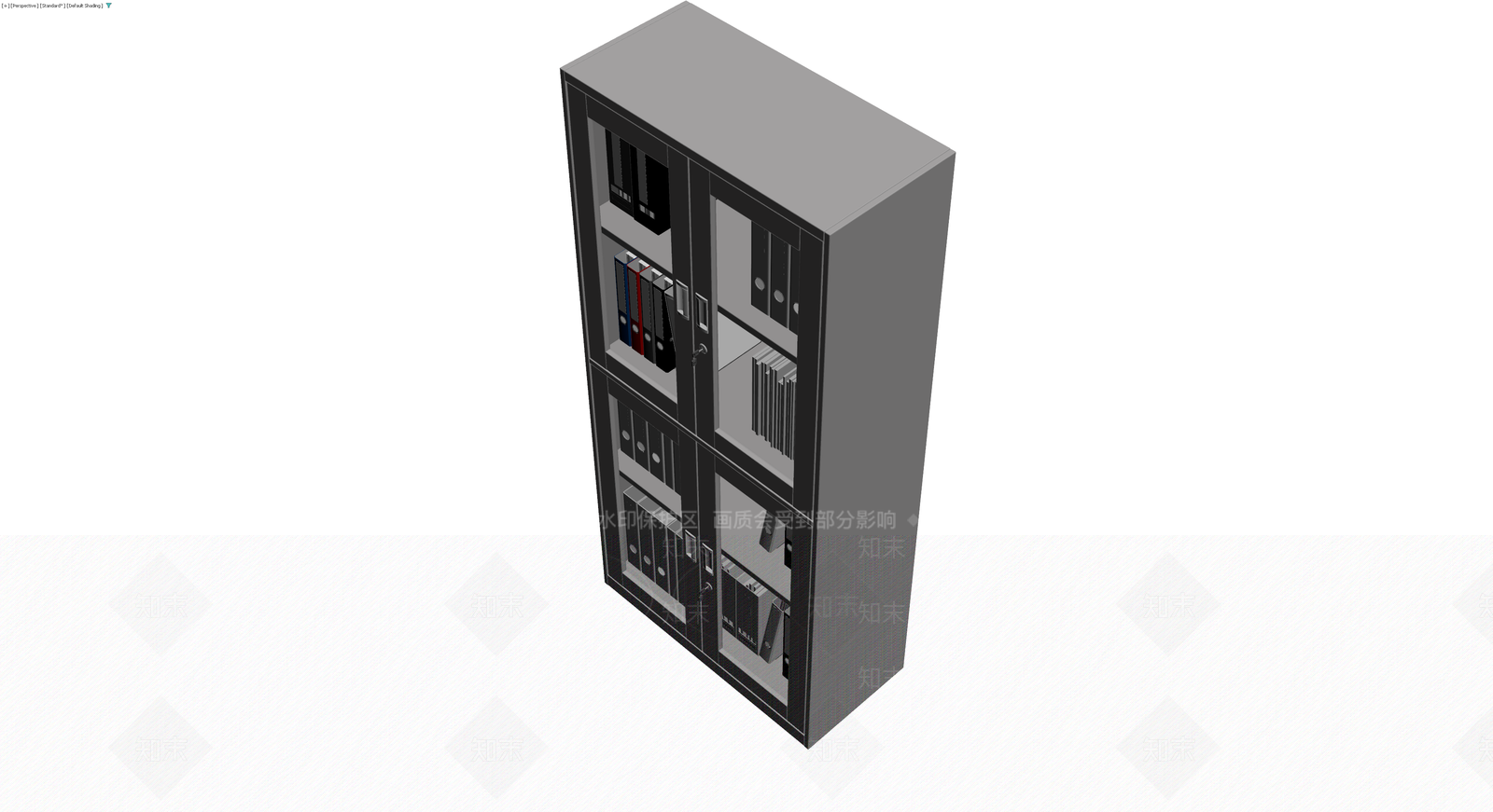 灰色玻璃门文件柜3D模型下载【ID:1230406639】