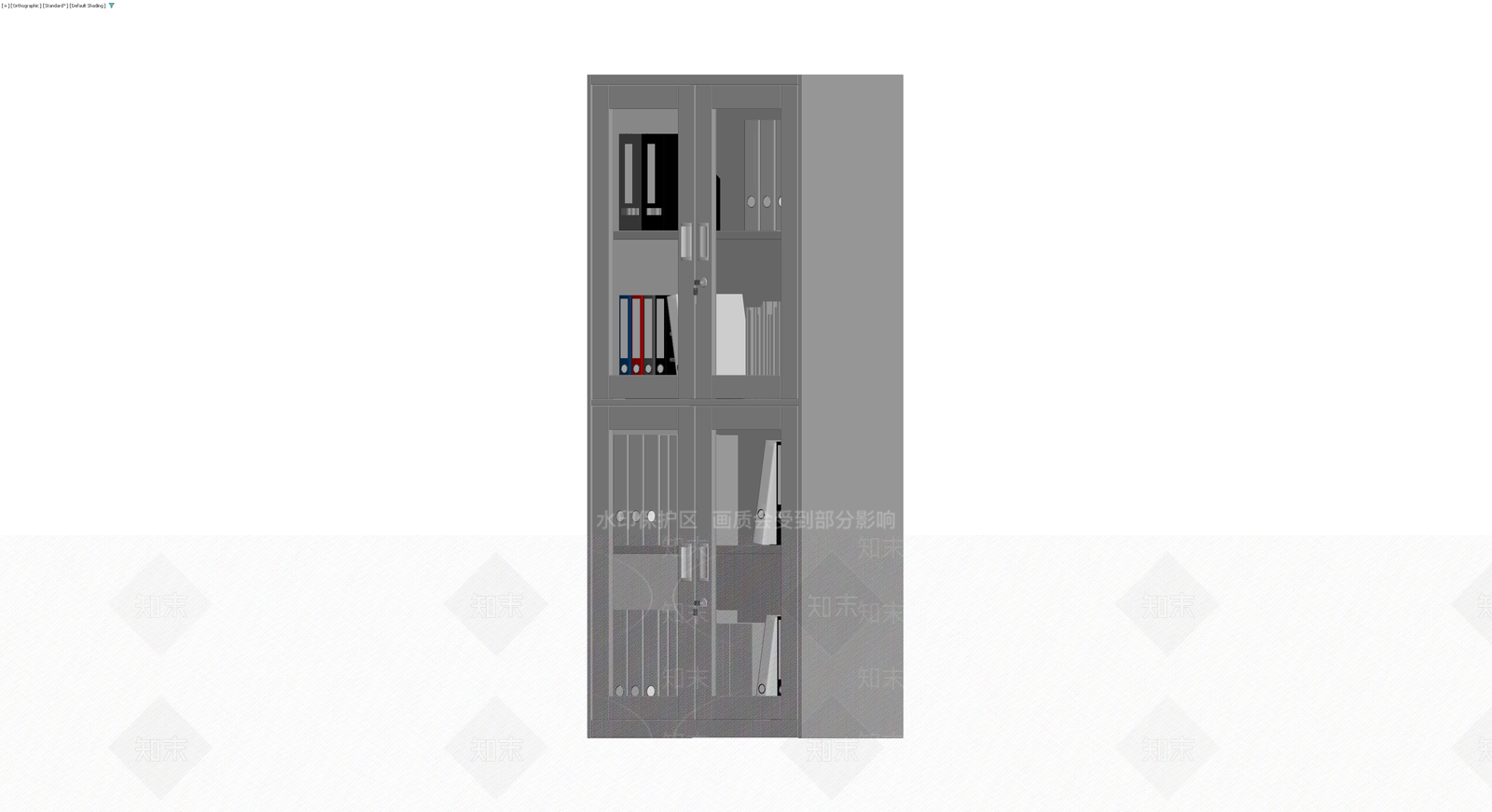 灰色玻璃门文件柜3D模型下载【ID:1230406639】