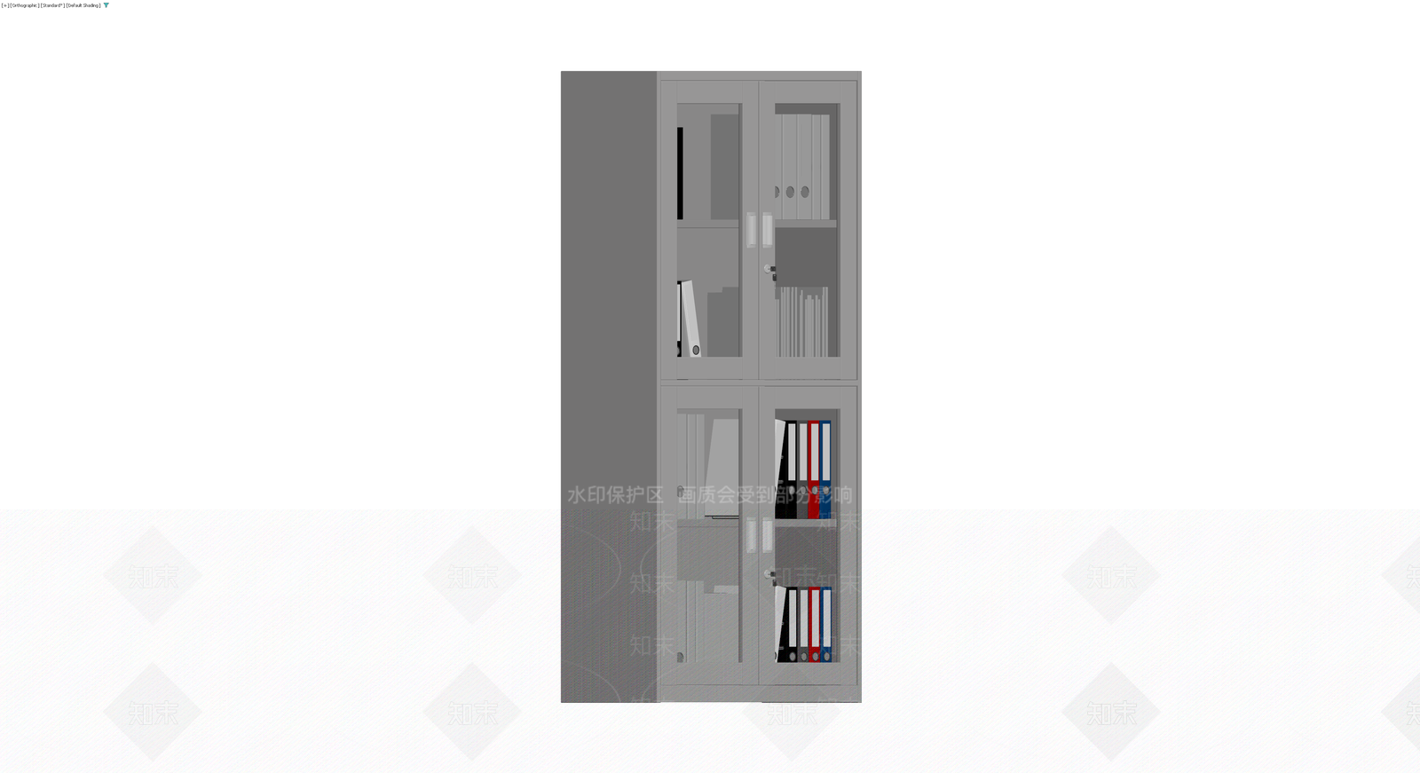 灰色玻璃门文件柜3D模型下载【ID:1230406639】