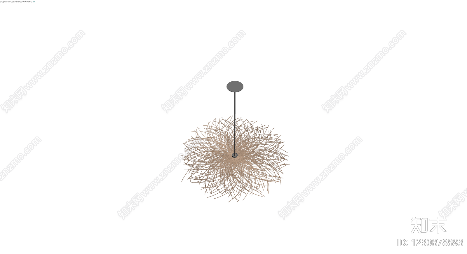 藤条艺术吊灯3D模型下载【ID:1230878893】