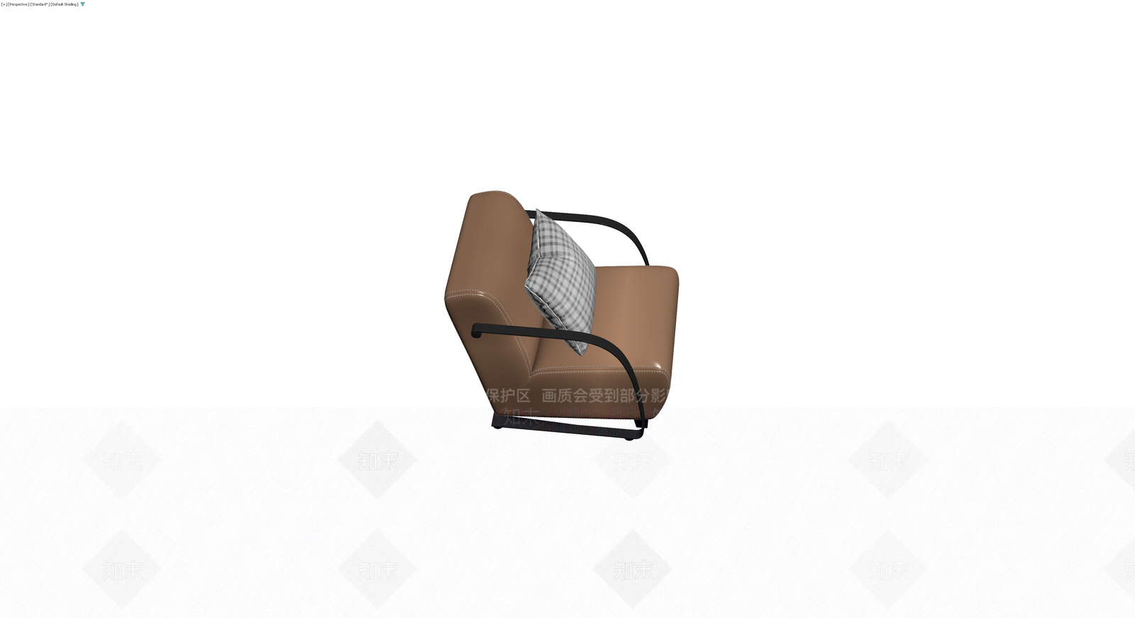 现代棕色皮质单人沙发3D模型下载【ID:1230739453】