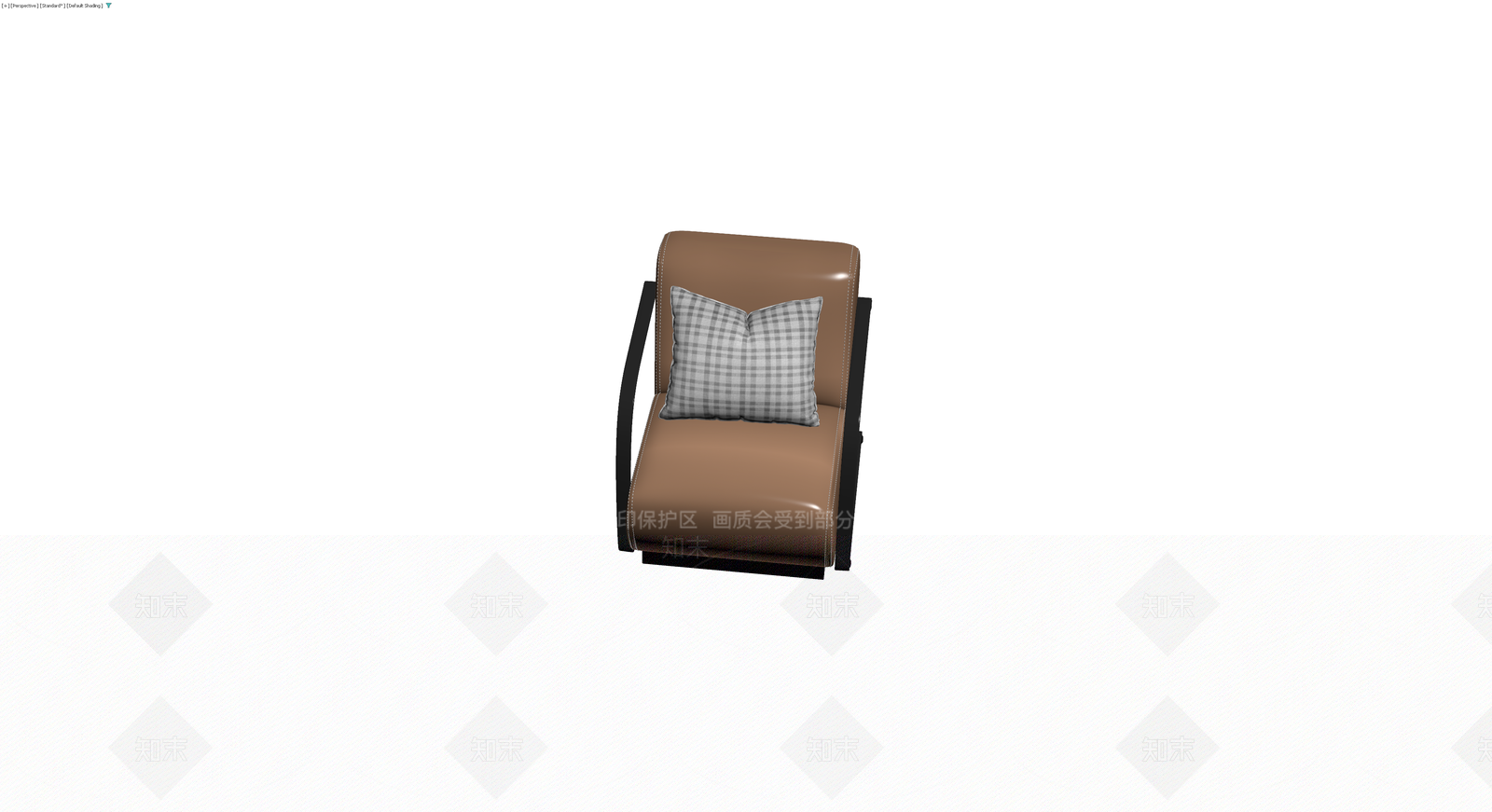 现代棕色皮质单人沙发3D模型下载【ID:1230739453】