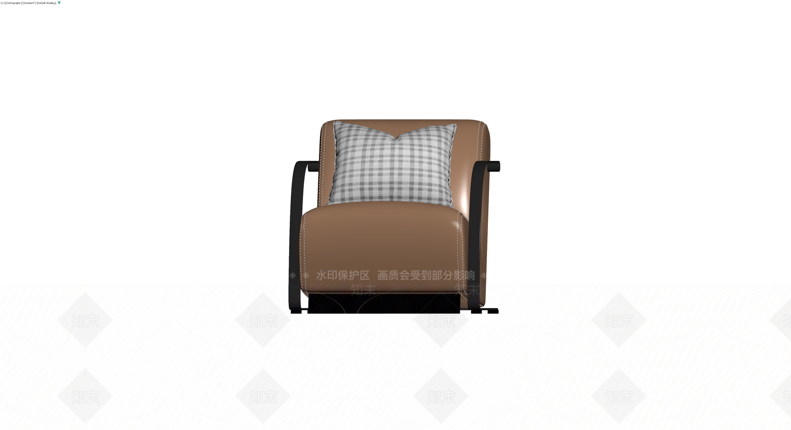 现代棕色皮质单人沙发3D模型下载【ID:1230739453】