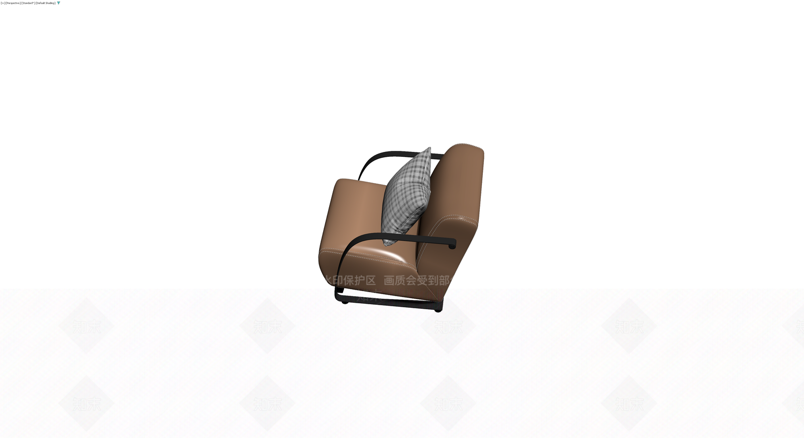现代棕色皮质单人沙发3D模型下载【ID:1230739453】