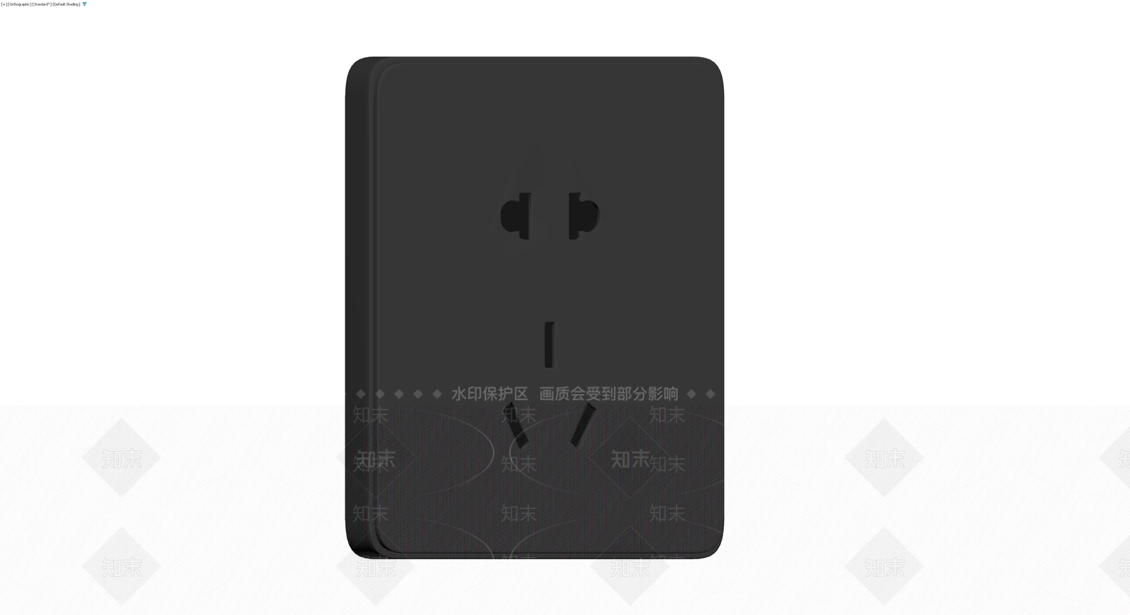 黑色五孔电源插座3D模型下载【ID:1230646373】
