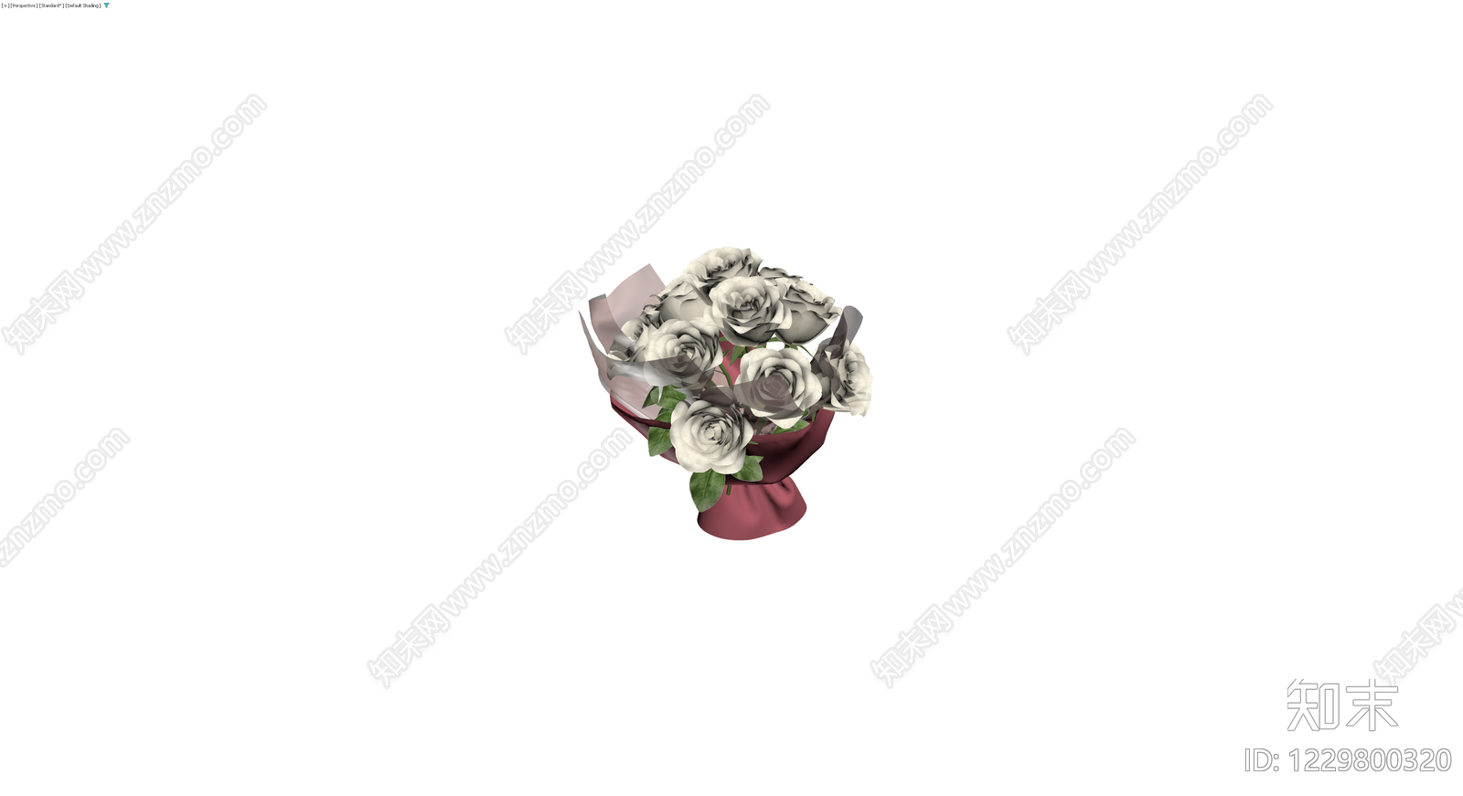 白玫瑰花束包装3D模型下载【ID:1229800320】