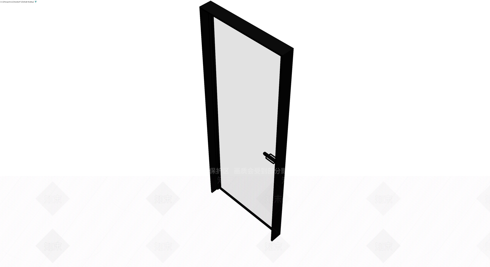 现代黑框磨砂玻璃门3D模型下载【ID:1229632162】