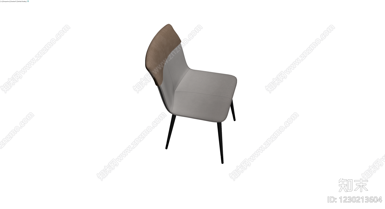 现代灰棕拼色餐椅3D模型下载【ID:1230213604】