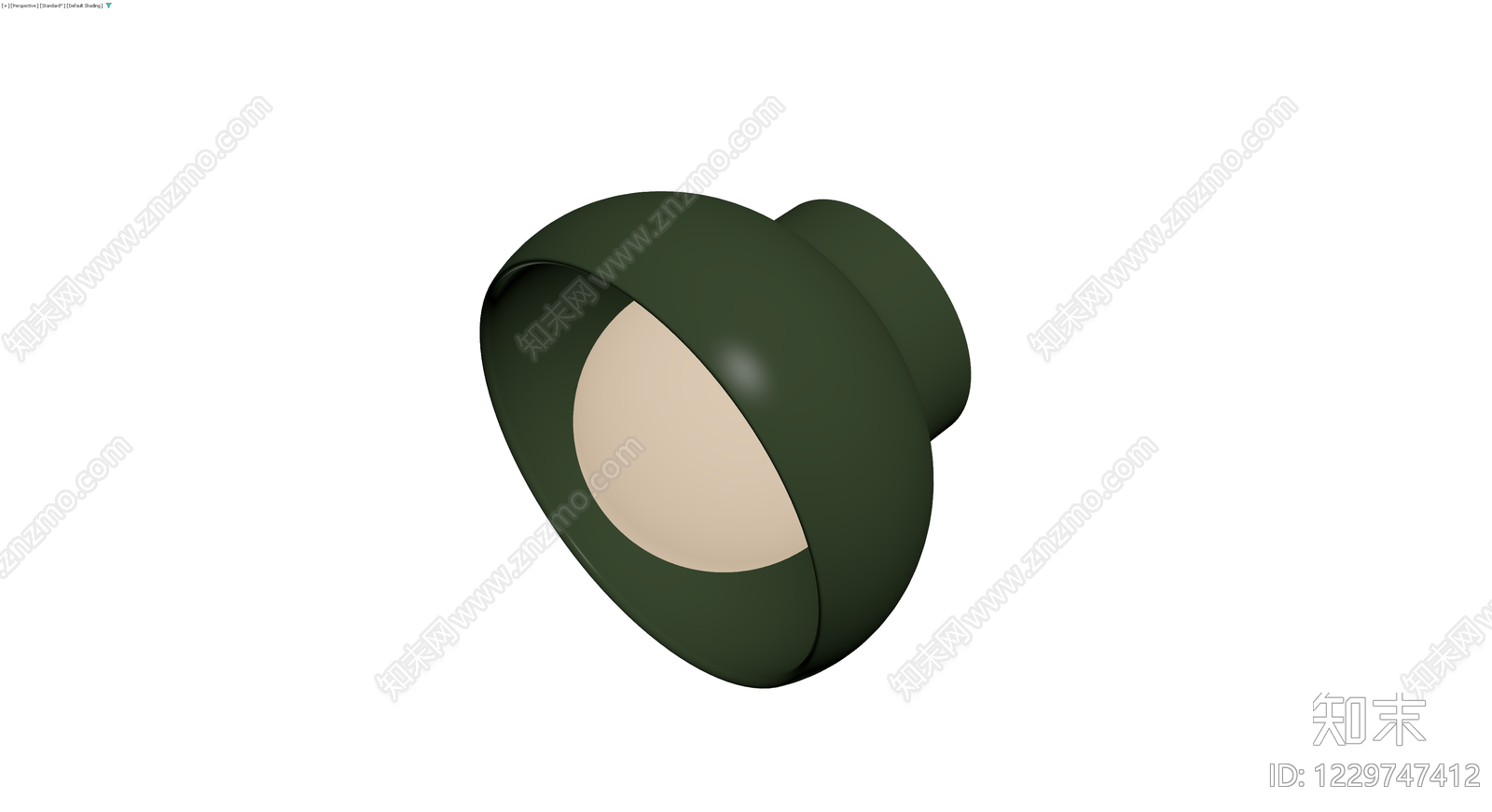 深绿色圆形壁灯3D模型下载【ID:1229747412】