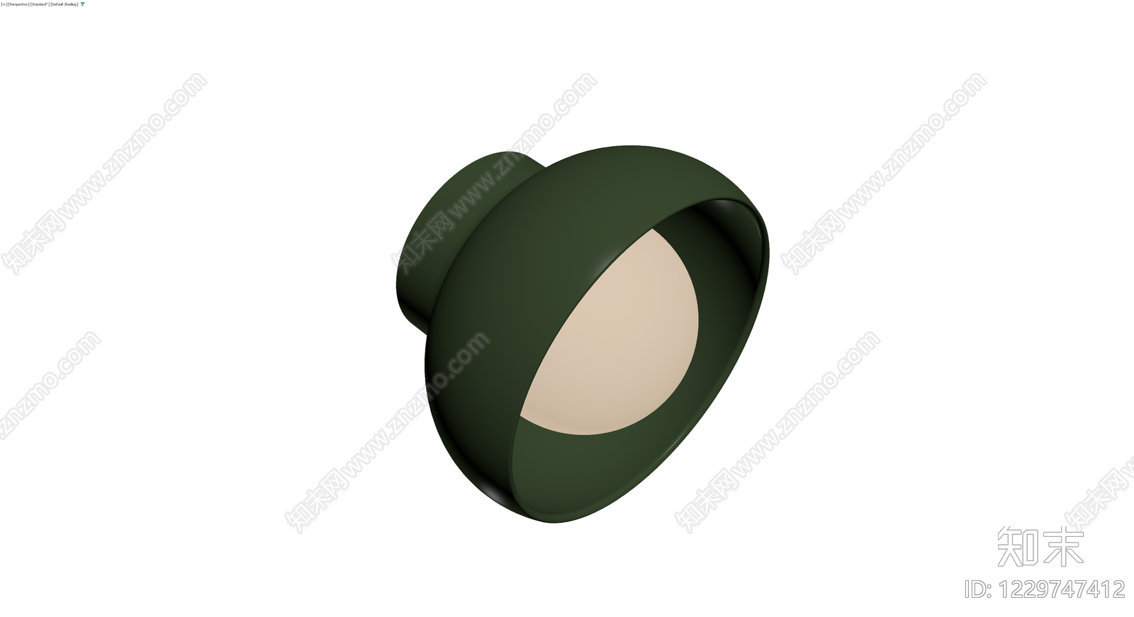 深绿色圆形壁灯3D模型下载【ID:1229747412】