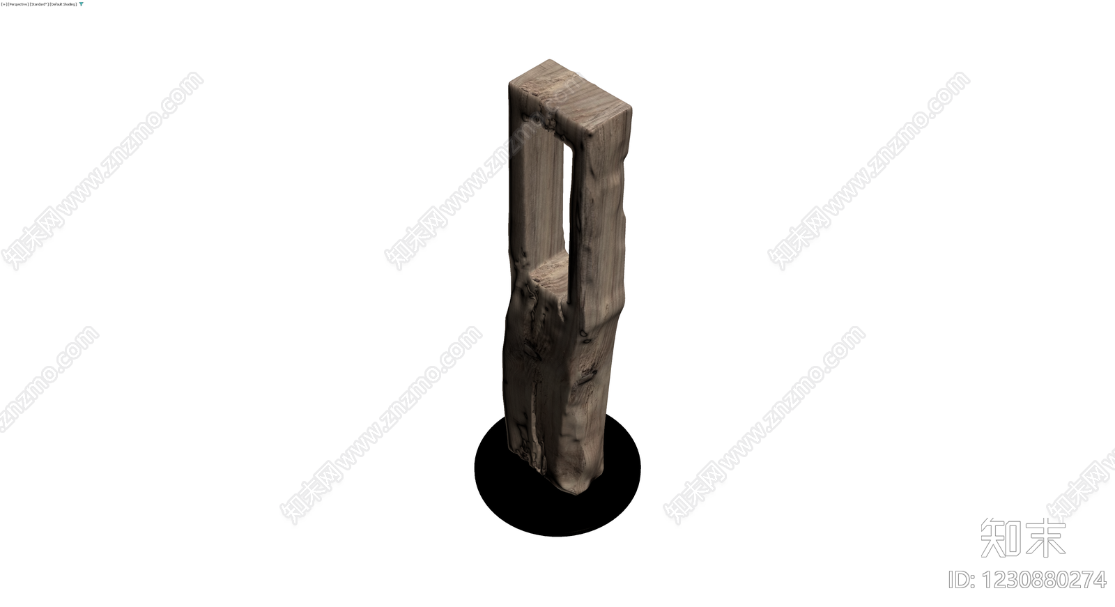 带孔木质雕塑摆件3D模型下载【ID:1230880274】