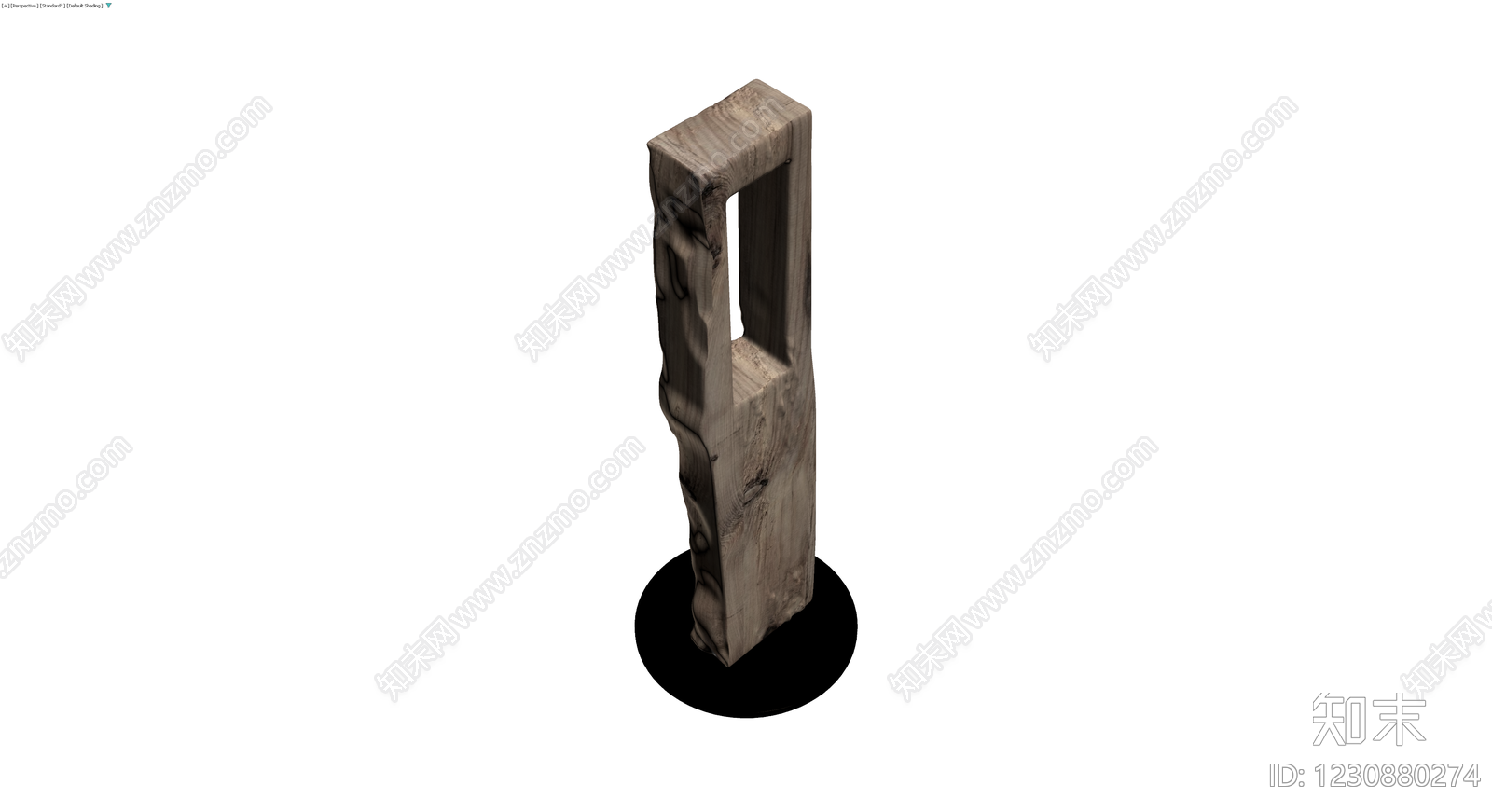 带孔木质雕塑摆件3D模型下载【ID:1230880274】