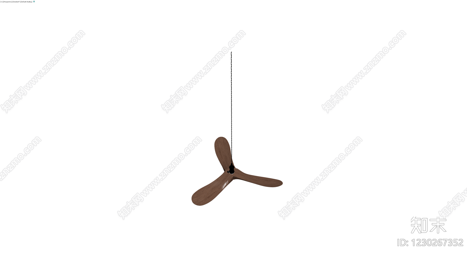 三叶木质吊灯3D模型下载【ID:1230267352】
