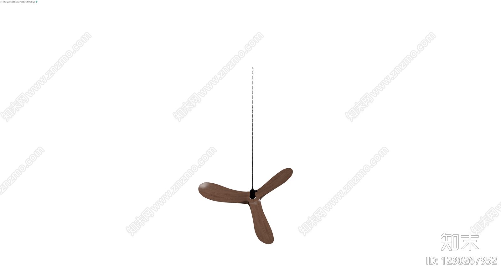 三叶木质吊灯3D模型下载【ID:1230267352】