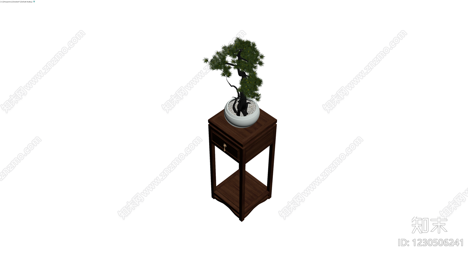 中式花架配盆景3D模型下载【ID:1230506241】