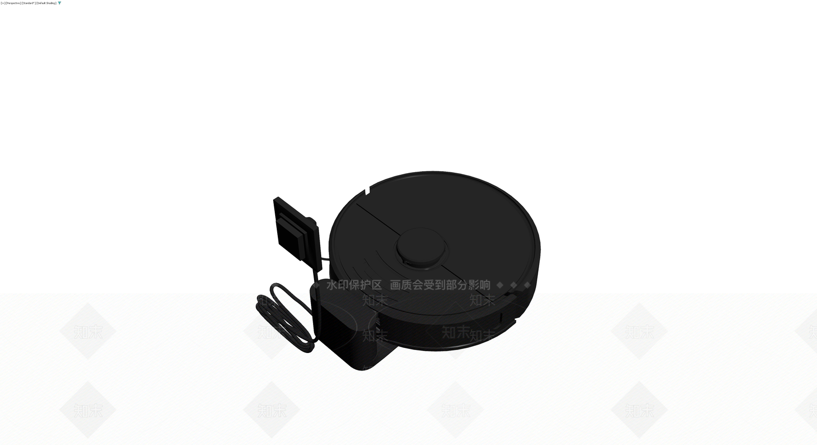 黑色扫地机器人带充电座3D模型下载【ID:1229902625】